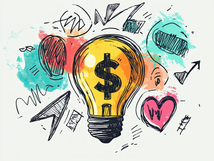Lightbulb and dollar sign combo Lightbulb and dollar sign combo