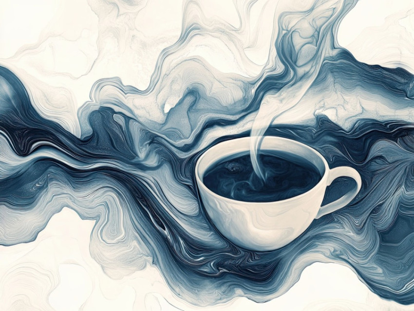 Steaming tea swirling in a cup Steaming tea swirling in a cup