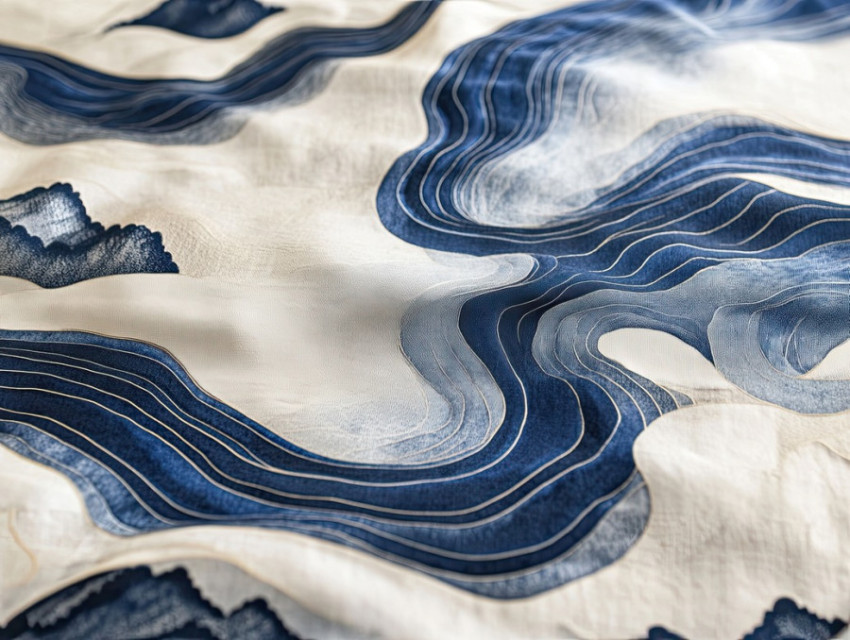 Silk road winding through landscapes like a flowing river Silk road winding through landscapes like a flowing river