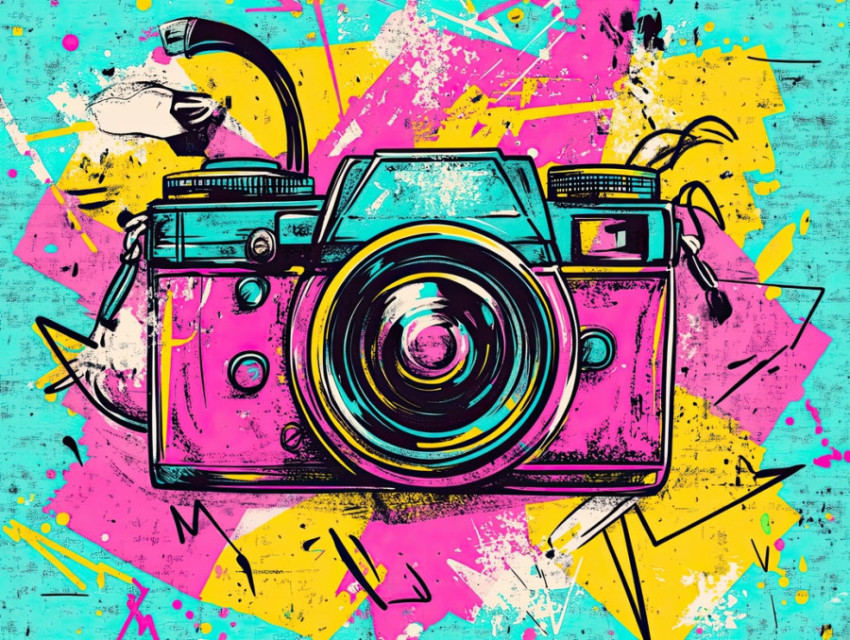 Vintage camera with retro details Vintage camera with retro details