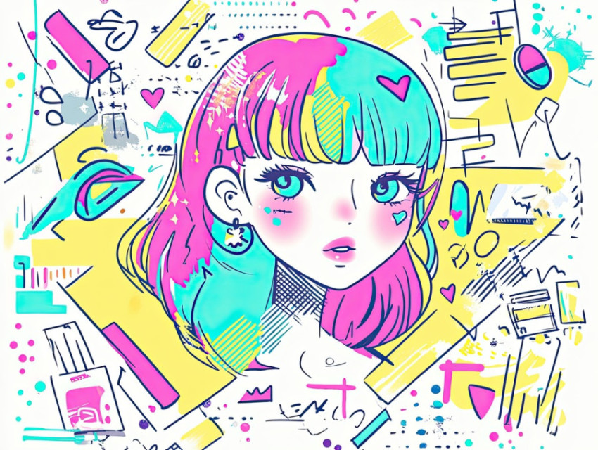 Retro 90s aesthetic with cassette tapes Retro 90s aesthetic with cassette tapes