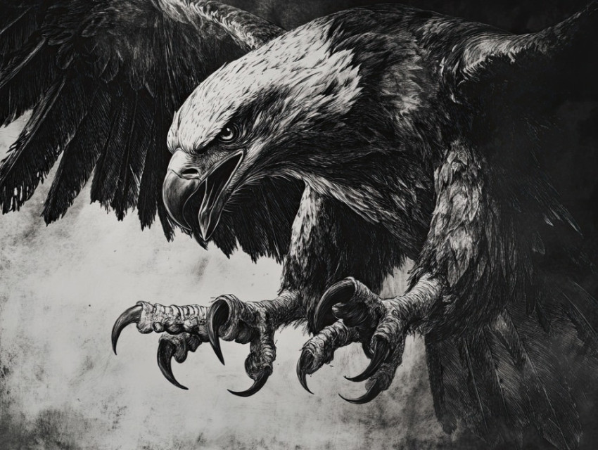 Sharp claws of an eagle in mid strike Sharp claws of an eagle in mid strike