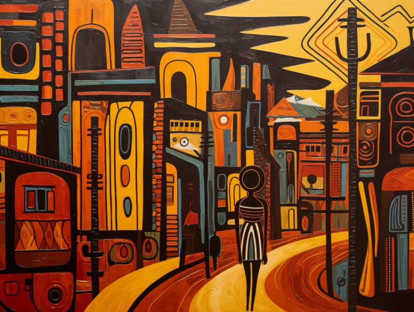 A benin art painting of a woman going around in an african town Get unlimited access to a library of free ai prompts and ai images to help you generate creative ideas.
