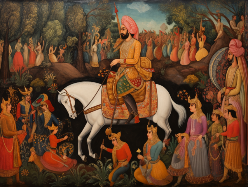 A Qajar Art Painting A Qajar Art Painting
