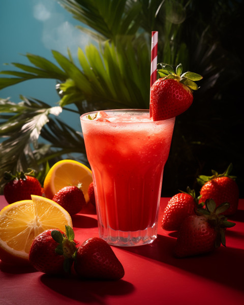 A photo of a strawberry juice, beverage advertisement photography inspiration Get unlimited access to a library of free ai prompts and ai images to help you generate creative ideas.