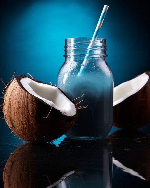 A photo of a coconut water, beverage advertisement photography inspiration Get unlimited access to a library of free ai prompts and ai images to help you generate creative ideas.
