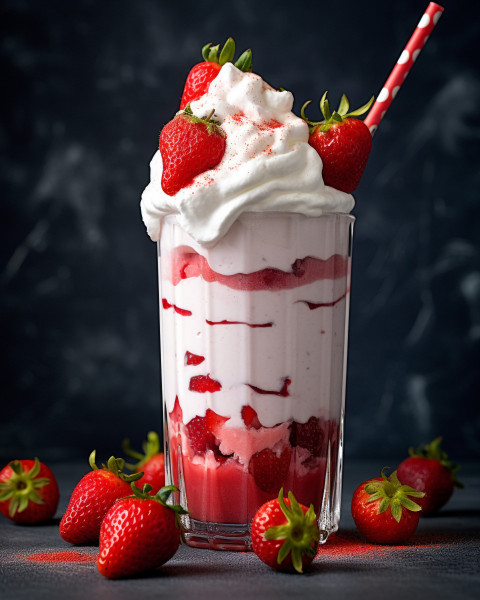 A photo of a strawberry milkshake, beverage advertisement photography inspiration Get unlimited access to a library of free ai prompts and ai images to help you generate creative ideas.