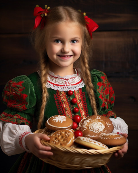 Young girl in traditional christmas dress Young girl in traditional christmas dress, christmas stock image ai, christmas stock photos ai