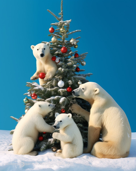 Arctic family enjoys the holidays Arctic family enjoys the holidays, christmas stock image ai, christmas stock photos ai