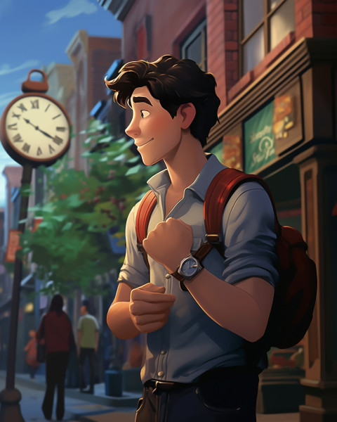 a person walking down a city street a person walking down a city street
