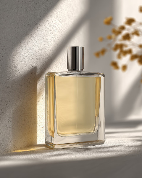 Perfume bottle mockup on minimalist background Perfume bottle mockup on minimalist background