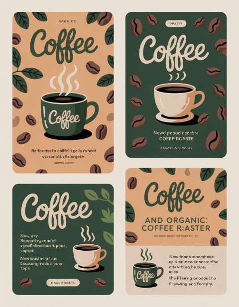Organic coffee email with green and beige palette Organic coffee email with green and beige palette