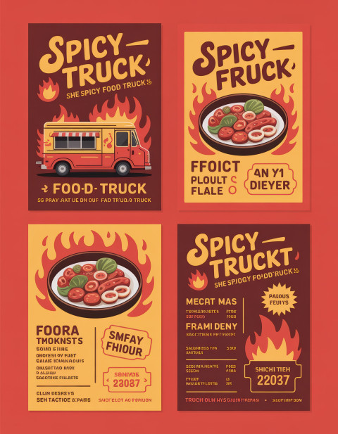 Spicy food flyer with red and gold tones Spicy food flyer with red and gold tones