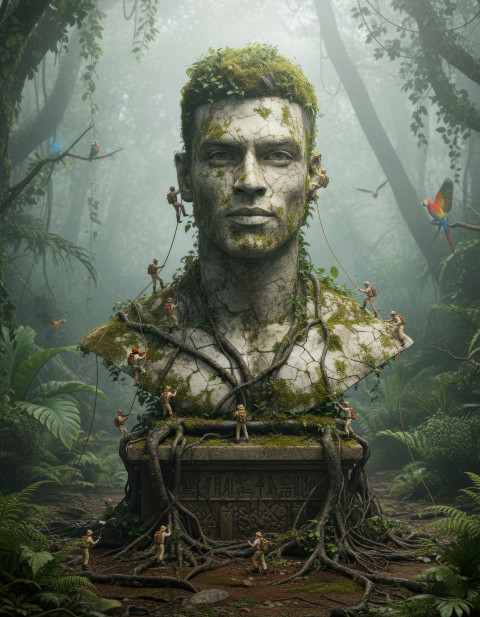 Pvc statue in amazon jungle