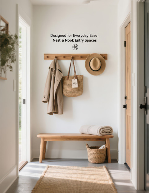 Cozy entryway with oak bench Cozy entryway with oak bench
