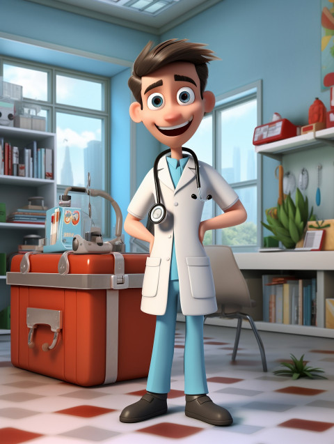 Photo smiling doctor with big first aid kit, health and medical stock image Get unlimited access to a library of free ai prompts and ai images to help you generate creative ideas.