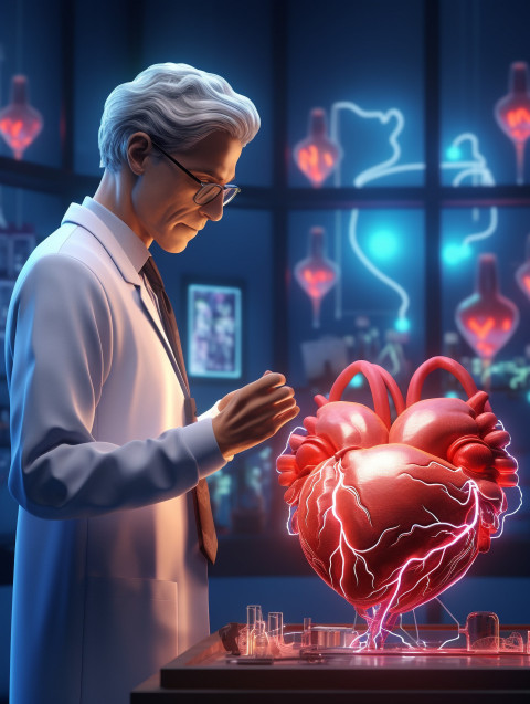 Photo the doctor looks at the heart , health and medical stock image Get unlimited access to a library of free ai prompts and ai images to help you generate creative ideas.