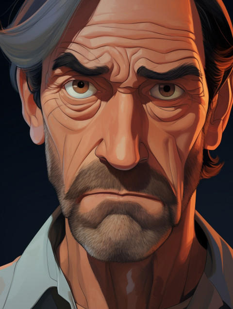 A close up of the mans face his eyes are downcast and his express A close up of the mans face his eyes are downcast and his expression