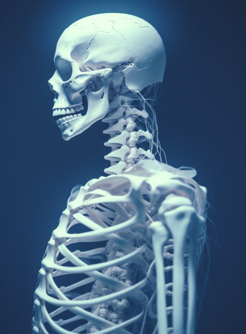 Human skeleton with spine Human skeleton with spine, human bone image
