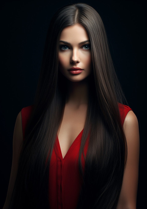 Young Woman with Long Black Hair Young Woman with Long Black Hair