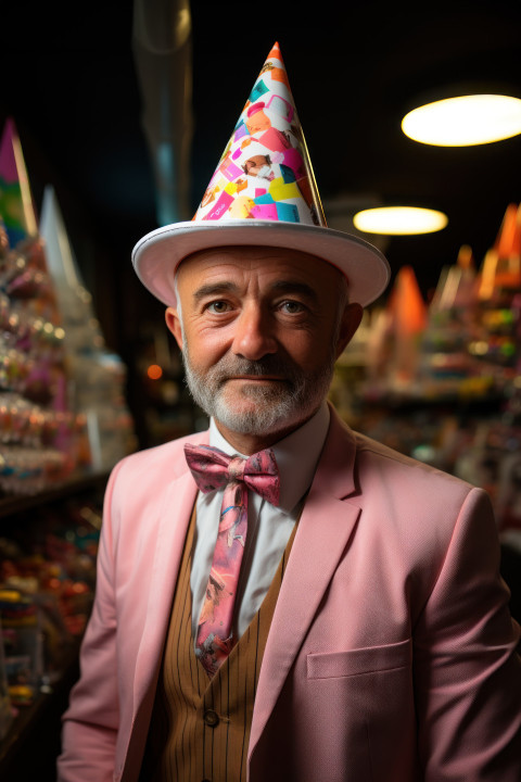Business professional in party hat Business professional in party hat