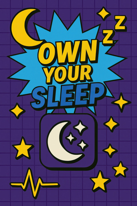 Bold flat design with sleep app icon