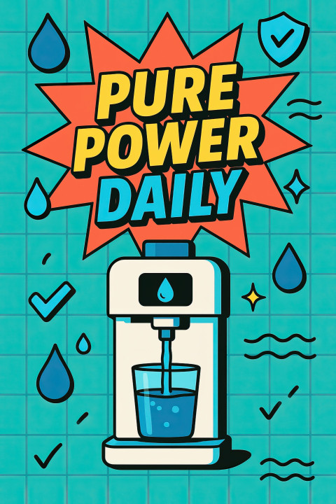 Bold flat poster with smart water purifier