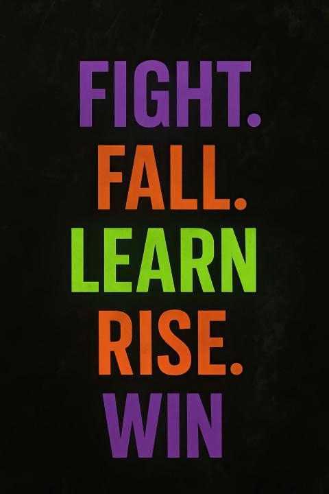 Gritty vertical typography design with dark background