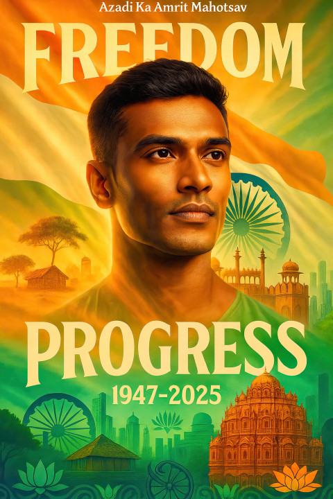 Calm Indian man with flag Calm Indian man with flag