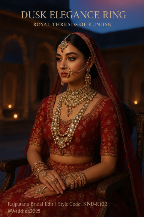North indian bride in heavy kundan choker North indian bride in heavy kundan choker