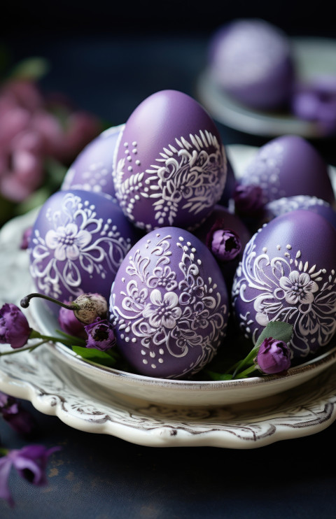 Vibrantly decorated easter eggs showcasing intricate patterns for a joyful celebration Vibrantly decorated easter eggs showcasing intricate patterns for a joyful celebration