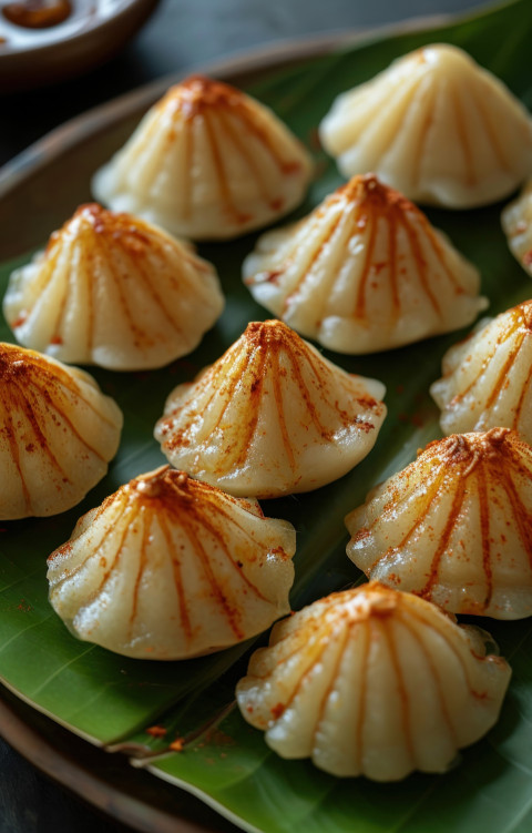 Modak arranged on a leaf Modak arranged on a leaf