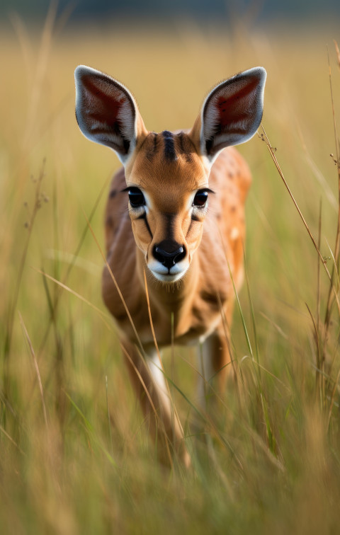Graceful gazelle running through the grass Graceful gazelle running through the grass