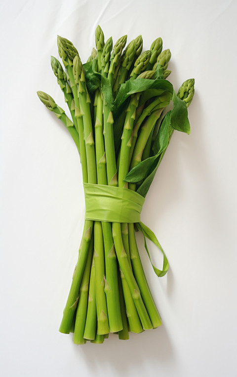 Green Asparagus Stalks on White Background Green Asparagus Stalks on White Background