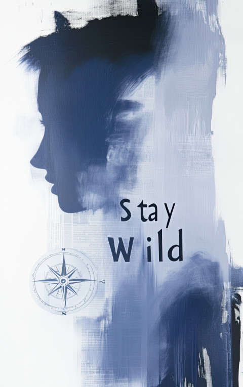 Large Stay Wild text with compass behind