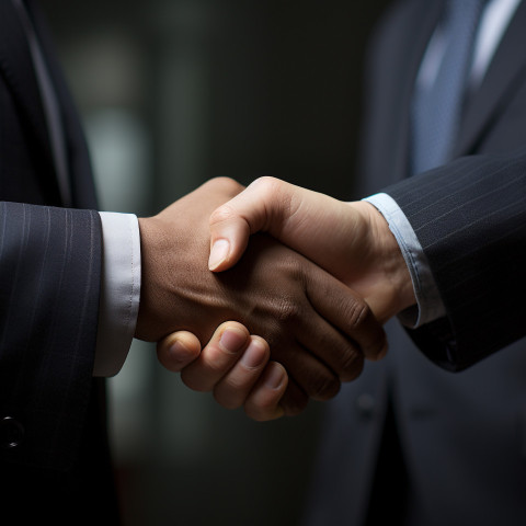 A photo of a men shaking hands in successful business agreement Get unlimited access to a library of free ai prompts and ai images to help you generate creative ideas.