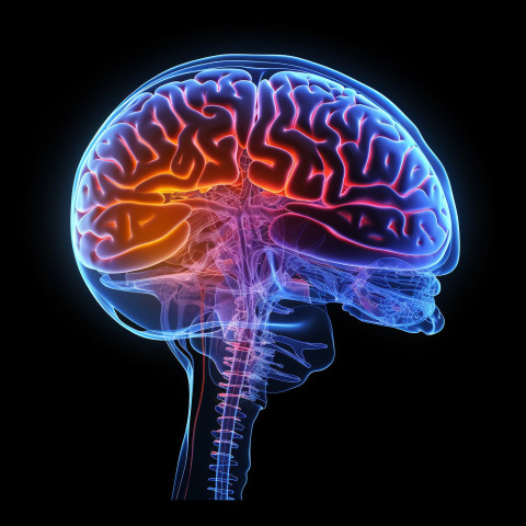 X-ray human brain graphic art 3d illustration on black backgroun Get unlimited access to a library of free ai prompts and ai images to help you generate creative ideas.