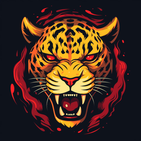 Leopard with burning eyes