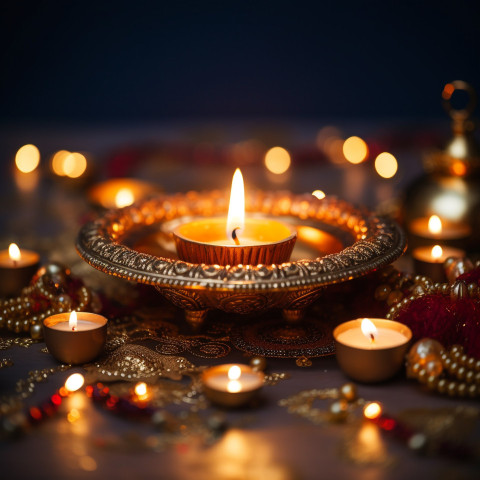 A simple diya illuminates a path forward A simple diya illuminates a path forward, diwali festival stock image, diwali festival ai prompt