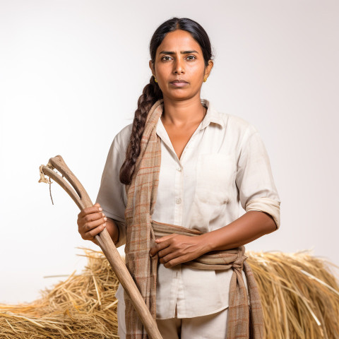 Confident indian woman farm manager at work on blured background Confident indian woman farm manager at work on blured background