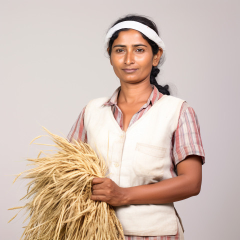 Confident indian woman farm manager at work on blured background Confident indian woman farm manager at work on blured background