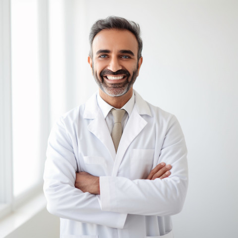 Friendly smiling handsome indian man clinical psychologist at work on white background Friendly smiling handsome indian man clinical psychologist at work on white background