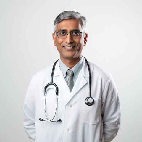 Confident handsome indian man home health aide at work on isolated white background Confident handsome indian man home health aide at work on isolated white background