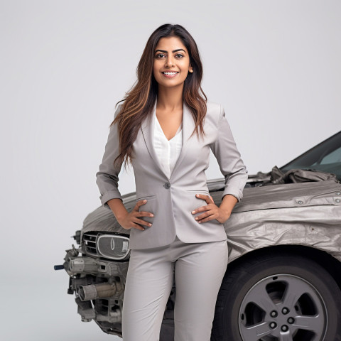Friendly smiling beautiful indian woman automotive marketing manager at work on white background Friendly smiling beautiful indian woman automotive marketing manager at work on white background