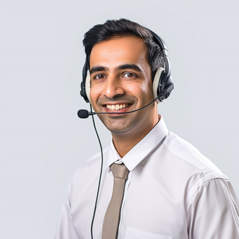 Friendly smiling handsome indian man automotive customer service representatives at work on white background Friendly smiling handsome indian man automotive customer service representatives at work on white background