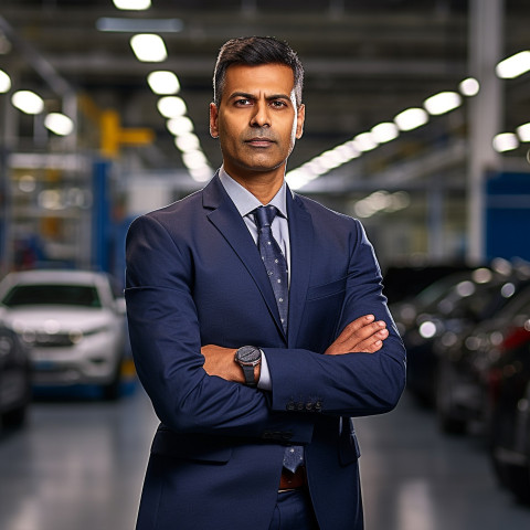 Confident handsome indian man automotive general manager at work on blured background Confident handsome indian man automotive general manager at work on blured background