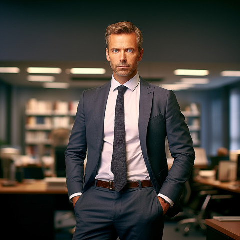 Confident handsome man banking and finance chief investment officer at work on blured background Confident handsome man banking and finance chief investment officer at work on blured background
