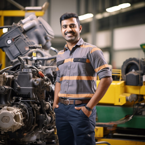 Indian male engineer working in office on blured background Indian male engineer working in office on blured background