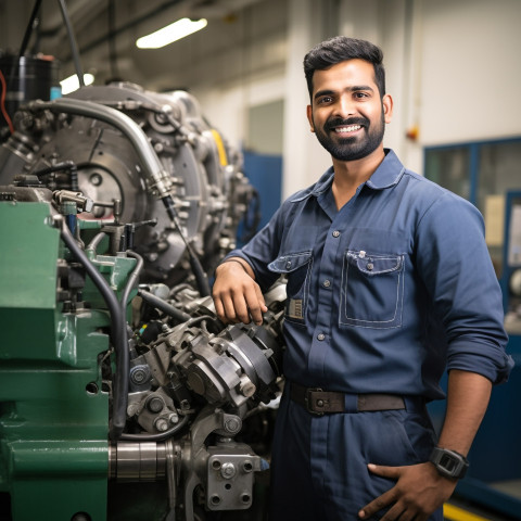 Indian male engineer working in office on blured background Indian male engineer working in office on blured background