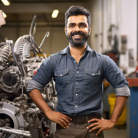 Indian male engineer working in office on blured background Indian male engineer working in office on blured background